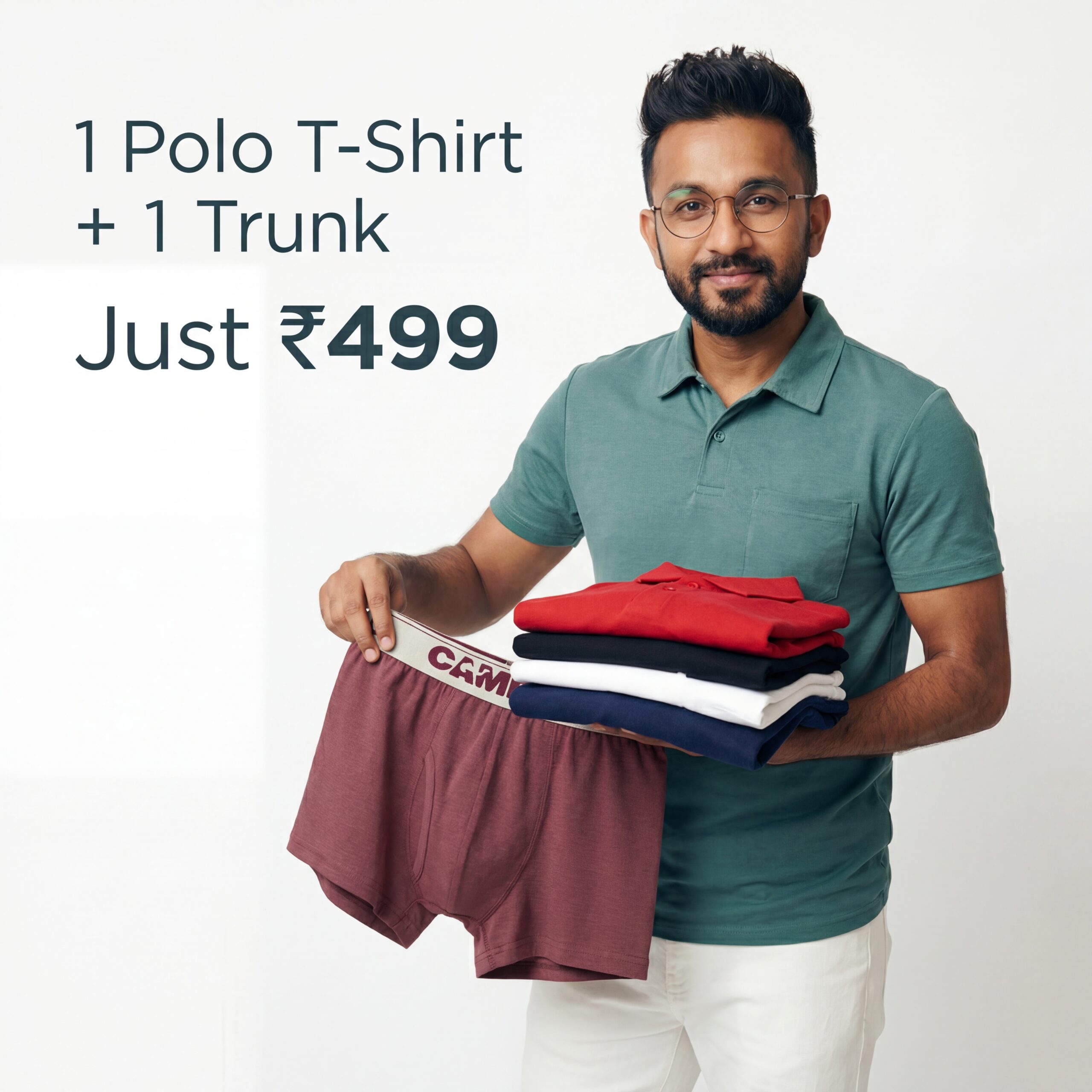 Special Combo – Polo T-Shirt + Camel Men’s Trunk | Summer Offer